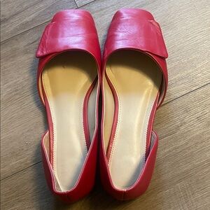 SARTO By Franco Sarto Red Leather D'Orsay Flats